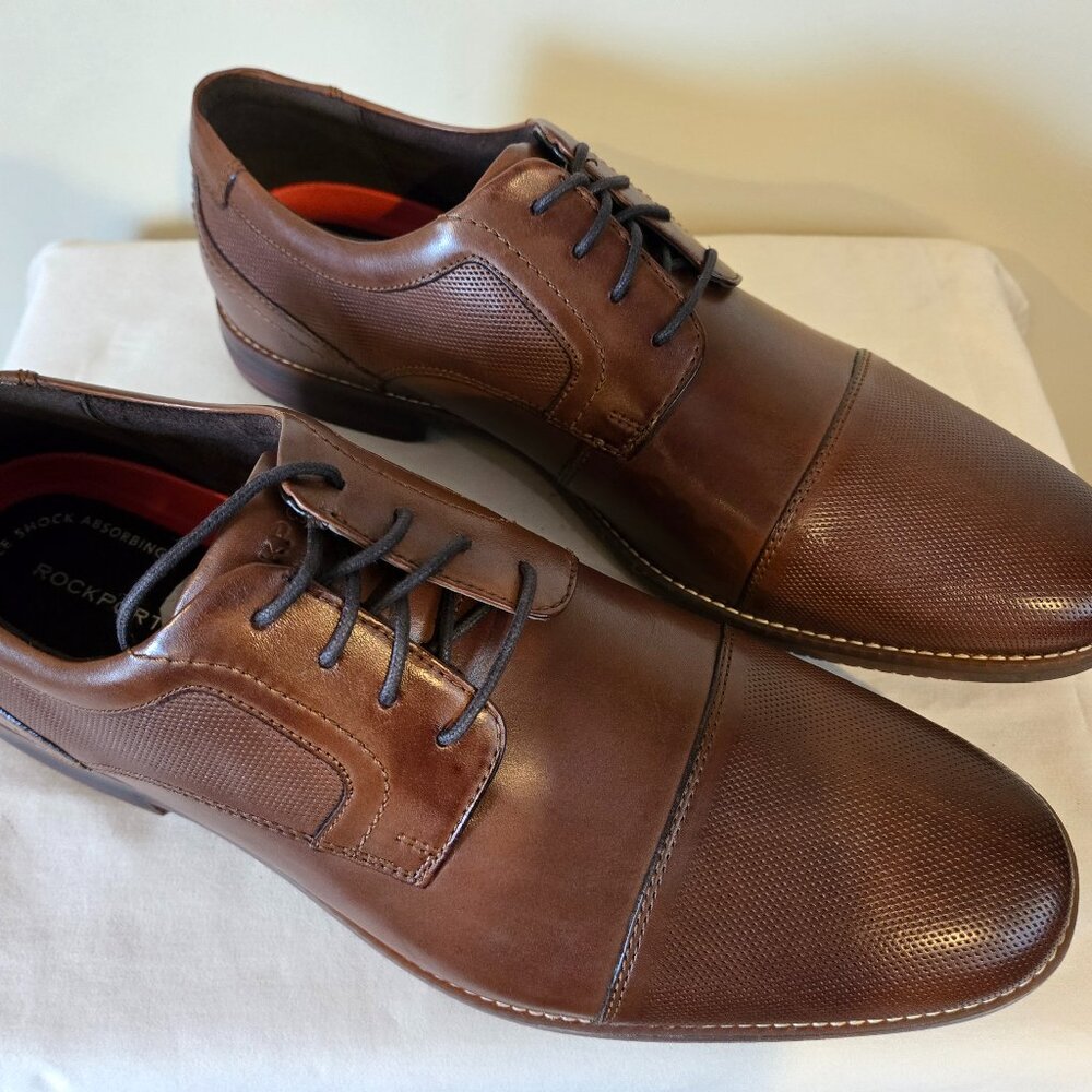 Rockport Men's Leather Shoes Size 13 Medium Brown New with Tags in Box